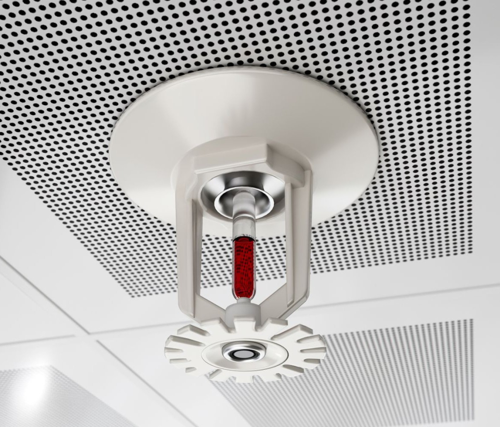 Sprinkler on ceiling